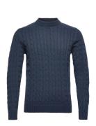 Slhryan Structure Crew Neck Blue Selected
