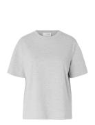 Slwessential Ss Boxy Tee Noos Grey Selected