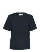 Slwessential Ss Boxy Tee Noos Navy Selected