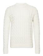 Onskicker Life Reg 3 Cable Crew Knit White ONLY & SONS