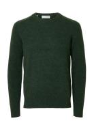 Slmrai Ls Knit Crew Neck Noos Khaki Selected
