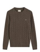 Classic Cable Knit Sweater Brown GANT