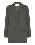 Slfrita Ls Relaxed Blazer Dgm Noos Grey Selected