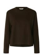 Slfessential Ls Boxy Tee Noos Brown Selected