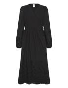 Yasluma Ls Long Wrap Dress S. Noos Black YAS
