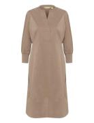 Cuantoinett 3/4 Sleeve Dress Beige Culture