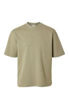 Slmlooseoscar Ss O-Neck Tee Noos Khaki Selected