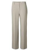 Slwrita Mw Wide Pant Mel Noos Beige Selected