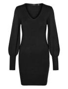 Vmhollykarispuff Ls V-Neck Dress Ga Boo Black Vero Moda
