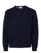 Slmcody Ls Knit Crew Neck Noos Navy Selected