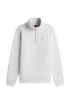 Tjm Reg Fleece 1/4Zip Mock Neck Grey Tommy Jeans