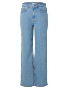 Slfalice Hw Wide Long Lig Blu Jeans Noos Blue Selected