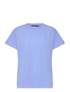 Capriana Crepe Crew Nk Top Blue French Connection