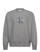 Ls Premium Terry Monologo Cn Swt Grey Calvin Klein Jeans