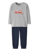 Nmmnightset Grey Firetruck Noos Grey Name It