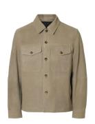 Slhthom Suede Overshirt Noos Beige Selected