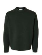 Slhteller Fn Relaxed Crew Neck Noos Khaki Selected