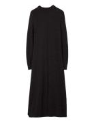 Straight Fit Midi Knitted Dress Brown Lexington Clothing