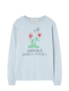 Flowers Blue Dof Lonf Sleeve T-Shirt Blue THE ANIMALS OBSERVATORY