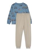 Pyjamas Ls Set Aop Blue Minymo