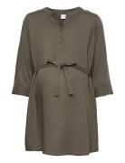 Mlmercy Lia 3/4 Woven Tunic 2F A. Green Mamalicious