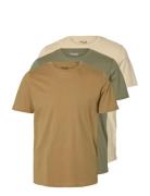 Slmcormac Ss O-Neck Tee 3-Pack Noos Patterned Selected
