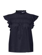 Onlkatti S/S Dobby Top Wvn Noos Navy ONLY