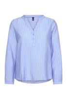 Vmmkaja Ls V-Neck Fold-Up Top Wvn Blue Vero Moda Maternity