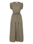 Slwblair-Ida Regular Sl Long Dress Noos Khaki Selected