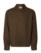 Slhrlxmika Tencel Blend Light Overshirt Brown Selected