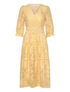 Slfsadie 3/4 Midi Dress B Yellow Selected