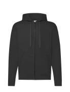 Classic Hooded Sweat Jacket Black Fruit Of The Loom