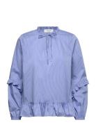 Rwiris Stripe Ls Regular Blouse Blue Rosemunde