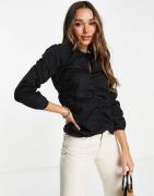 Vero Moda Aware shirred organic cotton blouse in black