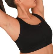 StayInPlace Front Zip Sports Bra Black