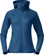 Bergans Women's Ulstein Wool Hood Jacket North Sea Blue