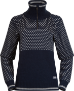 Bergans Women's Alvdal Wool Half Zip Navy Blue/Vanilla White