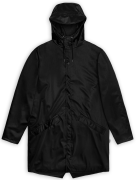 Rains Unisex Long Jacket Black Grain