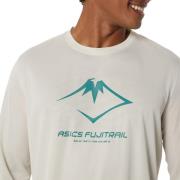 Asics Men's Fujitrail Logo Ls Top Birch/white Sage/ Rainy Lake