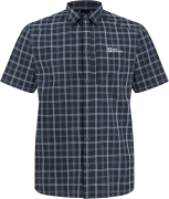 Jack Wolfskin Men's Norbo Short Sleeve Shirt Night Blue Checks