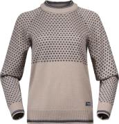 Bergans Women's Alvdal Wool Jumper  Sandstone/navy Blue