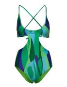 Ginny Cross Back Swimsuit Uimapuku Uima-asut Multi/patterned Hosbjerg