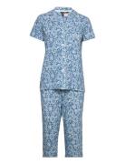 Lrl Sh.sl.notch Collar Ankle Pant Pj Set Pyjama Multi/patterned Lauren...