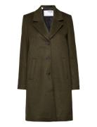 Slfmette Wool Coat B Outerwear Coats Winter Coats Khaki Green Selected...