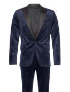 Velvet Tuxedo Suit Puku Navy Lindbergh