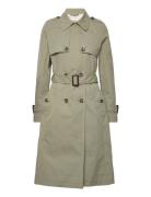 Double-Breasted Trench Coat With Belt Trenssi Takki Green Esprit Casua...