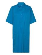 Carlee 3/4 Shirt Dress Lyhyt Mekko Blue MOS MOSH
