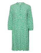 Dress With Volant Printed Lyhyt Mekko Green Tom Tailor