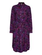 Objholly L/S Shirt Dress 124 Lyhyt Mekko Purple Object