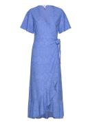 Objfeodora S/S Wrap Dress 127 Maksimekko Juhlamekko Blue Object